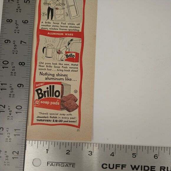 1958 Brillo Soap Pads Red House Cleaning Cartoon Original Retro Vtg Print Ad - Picture 6 of 7